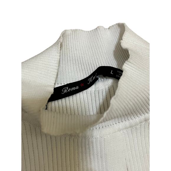 Roma Knit White Long Sleeve Top Size Large - Picture 2 of 4